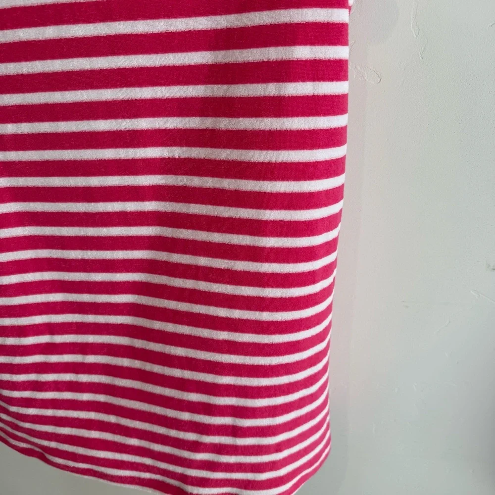 Crewcuts Pink & White Striped Short Sleeve Swim Coverup Girls XL 12-14 Cotton